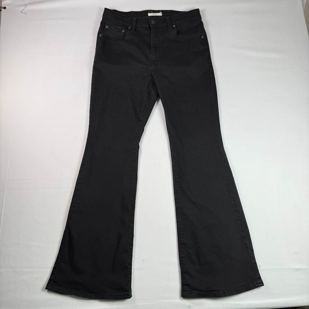 Levis 726 Flare Jeans Womens 31 Black High Rise Stretch Denim Pants